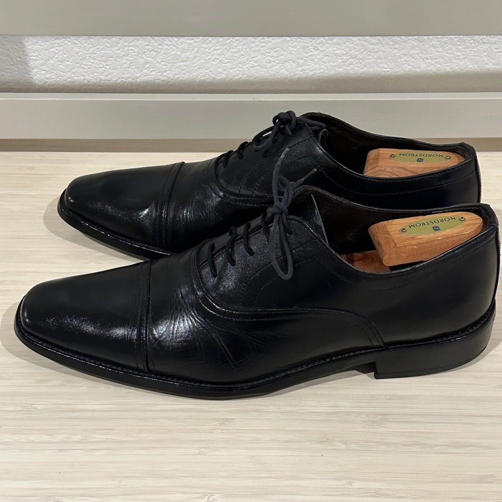 To Boot New York "Brandon" Cap Toe Oxford Men's 11‎ Black Leather GUC ITALY
